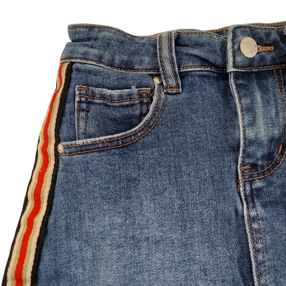 Sky & Sparrow Skirt Junior Womens 0 Dark Wash Blue Jean Denim Short Mini Raw Hem - Picture 2 of 7